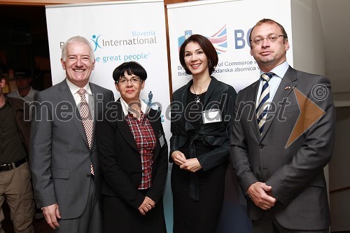 Deiric McCann, Zvezdana Lubej, direktorica Profiles International Slovenia, Saša Rakita, direktorica marketinga na BCCS in Kevin Morrison, predsednik Britanske gospodarske zbornice v Sloveniji