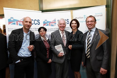 Ljubiša Mitof Višurski, generalni direktor podjetja Abbott Slovenija, Zvezdana Lubej, direktorica Profiles International Slovenia, Deiric McCann, Saša Rakita, direktorica marketinga na BCCS in Kevin Morrison, predsednik Britanske gospodarske zbornice v Sloveniji