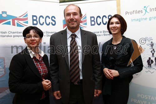 Zvezdana Lubej, direktorica Profiles International Slovenia, polski ambasador in Saša Rakita, direktorica marketinga na BCCS