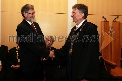 Prof. dr. Ivan Rozman, nekdanji rektor Univerze v Mariboru in prof. dr. Danijel Rebolj, rektor Univerze v Mariboru