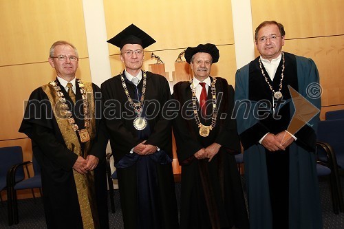 Prof. dr. Danilo Zavrtanik, rektor Univerze v Novi Gorici, prof. dr. Danijel Rebolj, rektor Univerze v Mariboru, prof. dr. Radovan Stanislav Pejovnik, rektor Univerze v Ljubljani in prof. dr. Rado Bohinc, rektor Univerze na Primorskem