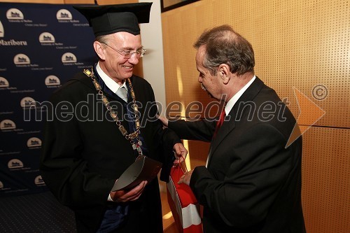 Prof. dr. Danijel Rebolj, rektor Univerze v Mariboru in prof. dr. Radovan Stanislav Pejovnik, rektor Univerze v Ljubljani