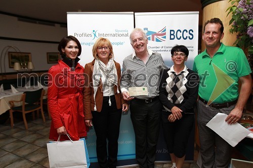 Saša Rakita, direktorica marketinga na BCCS, Majda Nahtigal,  Deiric McCann, 	Zvezdana Lubej, direktorica Profiles International Slovenia in  Gregor Vehovec, soorganizator dogodka