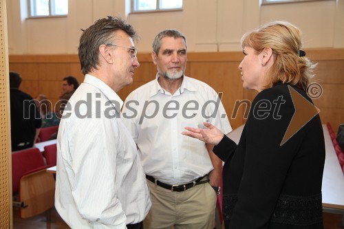 Prof. dr. Danijel Rebolj, rektor Univerze v Mariboru, prof. dr. Ludvik Trauner in prof. dr. Aleksandra Lobnik