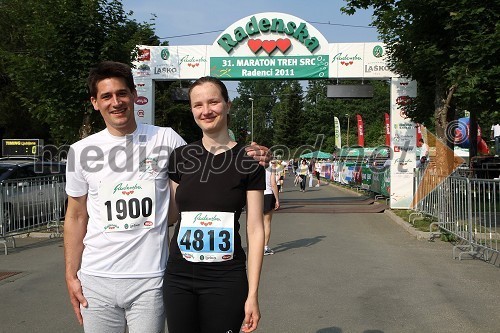 Primož Šrot, tek na 21 km in Zora Grumič, tek na 21 km