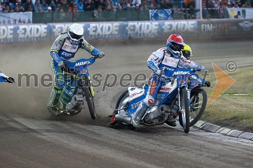 Antonio Lindback (Švedska), Nicki Pedersen (Danska) in Greg Hancock (ZDA)