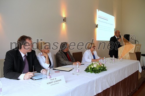 Prof. dr. Robert Leskovar, Fakulteta za organizacijske vede UM, Patricija Jankovič, predsednica programskega odbora konference, prof. dr. Mladen Havelka, mag. Friderika Kresal, predavateljica fizoterapije in dr. Ivan Eržen, državni skretar za zdravje