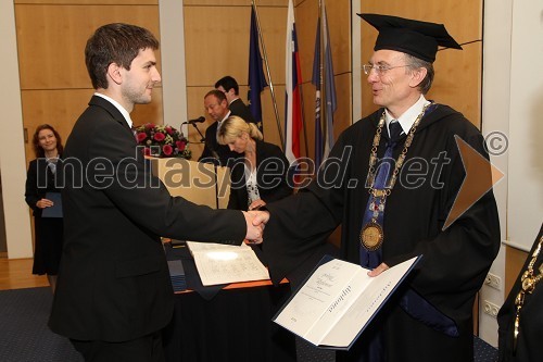 Dr. Jure Čas, Fakulteta za elektrotehniko, računalništvo in informatiko Univerze v Maribor ter prof. dr. Danijel Rebolj, rektor Univerze v Mariboru	