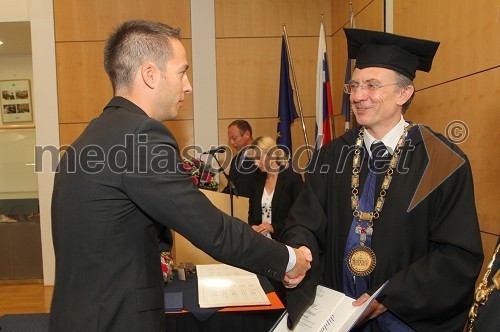 Dr. Boštjan Šumak, Fakulteta za elektrotehniko, računalništvo in informatiko Univerze v Mariboru ter prof. dr. Danijel Rebolj, rektor Univerze v Mariboru	