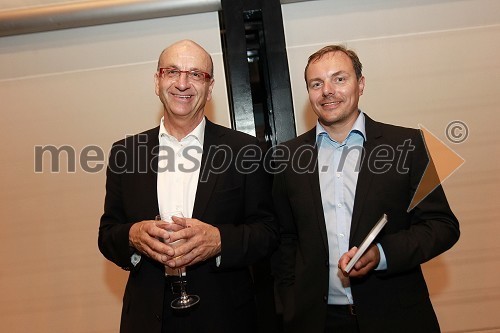 Heinz Slesak, direktor Porsche Slovenija d.o.o. in Ivan Hudač, nekdanji trener Petre Majdič