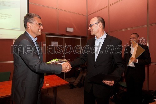 	mag. Črtomir Remec, predsednik Inženirske zbornice Slovenije (IZS) in mag. Marko Završki, Gradis BP Maribor