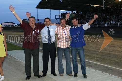 Podpredsednik HMZ (Hrvaške moto zveze), lastnik stadiona Milenium in predsednik Speedway kluba Unia Goričan Zvonimir - Zvonko Pavlic, glavni sodnik prve dirke Andrej Matjašec in direktor dirke Mario Ružman