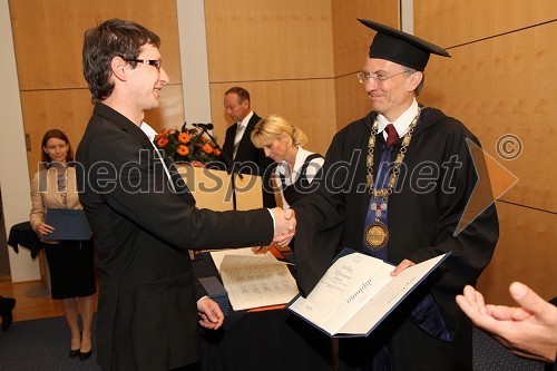 Dr. Niko Rozman, Fakulteta za strojništvo Univerze v Mariboru in prof. dr. Danijel Rebolj, rektor Univerze v Mariboru