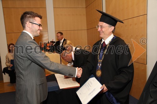 Dr. Marko Samec, Fakulteta za gradbeništvo in prof. dr. Danijel Rebolj, rektor Univerze v Mariboru