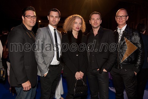 Igor Đukić, Gregor Bolčina, moderator na Radio 1, Hermina Kovačič, novinarka, Mare Bačnar, moderator na Radio 1 in Uroš Smolej, igralec