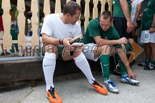 Jure Košir, nekdanji smučar in Mitja Valenčič, smučar