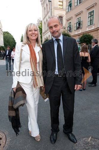 Barbara Volčič Lombergar in soprog Janez Lombergar, direktor Televizije Slovenija