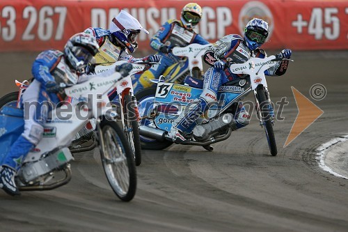 Nicki Pedersen (Danska), Jason Crump (Avstralija), Matej Žagar (Slovenija), zadaj Andreas Jonsson (Švedska)