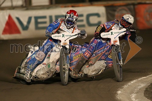 Nicki Pedersen (Danska) in Scott Nicholls (VBR)