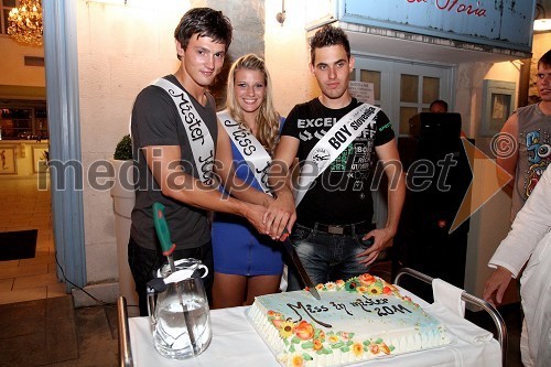 Renej Humer, Mister Kopra 2011, Romina Ražem, Miss Kopra 2011 in Dean Tadič, Boy of Slovenia