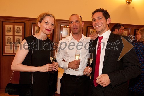 Hermina Kovačič, novinarka, Uroš Mijailović, Restavracija Arboretum in Miha Žerko, predsednik uprave SRC