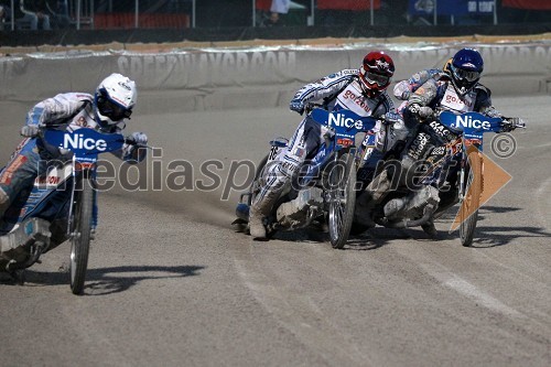 Nicki Pedersen (Danska), Matej Žagar (Slovenija) in Chris Holder (Avstralija)