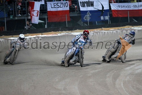 Nicki Pedersen (Danska), Matej Žagar (Slovenija) in Chris Holder (Avstralija)