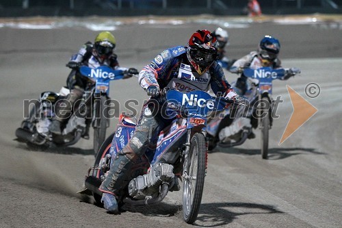 Janusz Kołodziej (Poljska),  Jason Crump (Avstralija) in Emil Sayfutdinov (Rusija)
