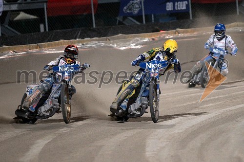 Emil Sayfutdinov (Rusija), Tomasz Gollob (Poljska) in Nicki Pedersen (Danska)