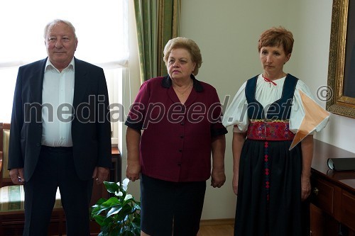 Kiraly Ludvik in Kiraly Marija (Muca), častni par bogračfesta in Magdalena Rudaš, grofica bogračfesta