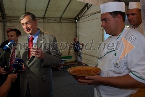 Dr. Danilo Türk, predsednik Republike Slovenije in Jože Horvat, vodja kuhinje Terme Lendava