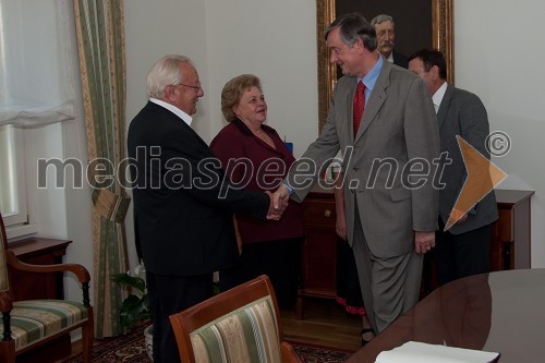 Kiraly Ludvik in Kiraly Marija (Muca), častni par bogračfesta in dr. Danilo Türk, predsednik Republike Slovenije