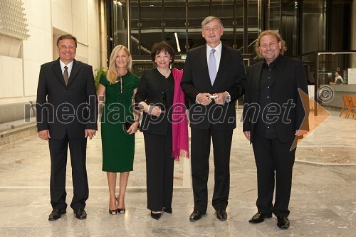 Zoran Janković, župan Mestneobčine Ljubljana, soproga Mija, dr. Danilo Türk, predsednik Republike Slovenije, soproga Barbara Miklič Türk in Darko Brlek, direktor Festivala Ljubljana