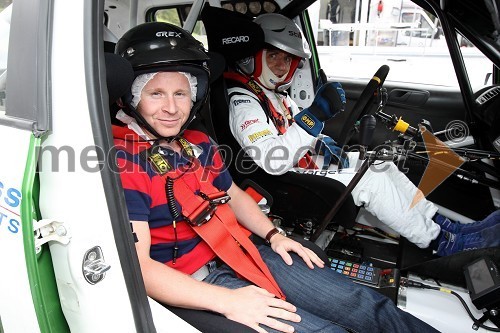 Peter Brajnik, Porsche Slovenija d.o.o. in Aleks Humar, voznik rallyja