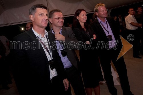 Jernej Dragoš, direktor znamke Porsche pri podjetju Porsche Slovenija d.o.o., Petr Podlipny, direktor znamke Škoda pri Porsche Slovenija d.o.o., Simona Mavsar, direktorica znamke Seat, Marko Škriba, vodja znamke Volkswagen v Sloveniji