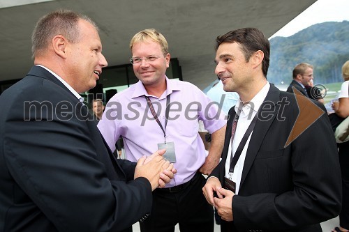 ..., Marko Škriba, direktor znamke Volkswagen pri Porsche Slovenija d.o.o. in Danilo Ferjančič, generalni direktor Porsche Slovenija d.o.o.