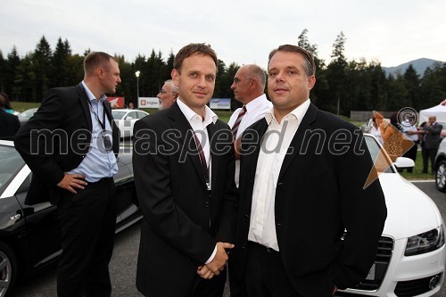 Franci Bolta, direktor znamke Audi pri podjetju Porsche Slovenija d.o.o. in Boštjan Pepevnik, vodja poslovne enote Porsche Ptujska cesta