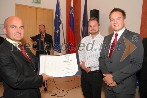 Prof. dr. Vlado Guberac, dekan Agronomske fakultete Josip Juraj Strossmayer univerze v Osijeku, Jure Šafner, predsednik Študentskega društva Erasmus in Danijel Vuk, prorektor za študentske zadeve Univerze v Mariboru