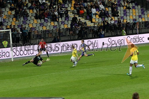 Chris Burke, nogometaš Birmingham City FC, Aleš Mertelj, nogometaš NK Maribor in Jean Beausejour, nogometaš Birmingham City FC