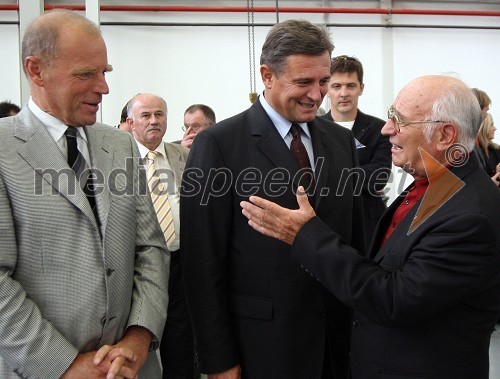 Herman Rigelnik, predsednik uprave Autocommerca, dr. Milan Švajger, namestnik direktorja podjetja Sistemska tehnika d.o.o. in dr. dr. Stanko Ojnik, zaslužni profesor