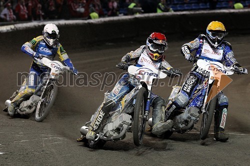 Tomasz Gollob, Poljska,  Jaroslaw Hampel, Poljska, Chris Holder, Avstralija