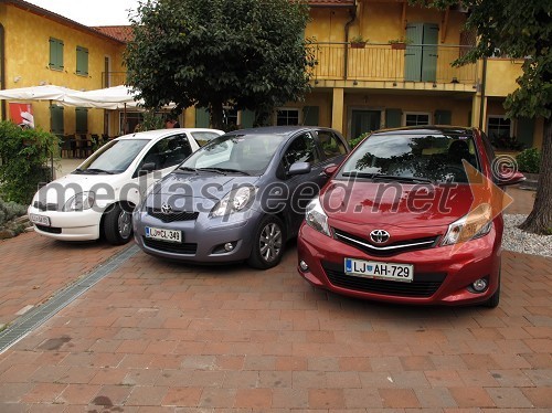 Toyota Yaris 1998, 1. generacija, Toyota Yaris 2005, 2. generacija in Toyota Yaris 2011, 3. generacija