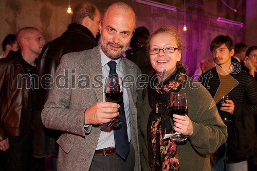 Janez Lombergar, direktor Televizije Slovenija in Nina Blažin, režiserka