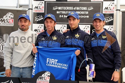 Ekipa Italije: Andrea Bartolini, vodja ekipe, Antonio Cairoli, David Philippaerts in Cristian Beggi