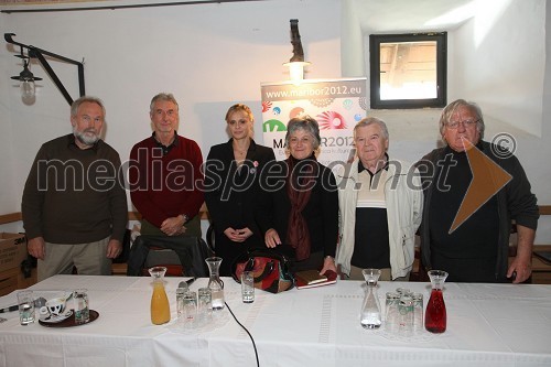 Janko Avsenak, Edvard Holnthaner, skladatelj, Petra Bauman, EPK, Božena Ojsteršek, režiserka, Feri Kristan ter Tone Partljič, pisatelj in scenarist