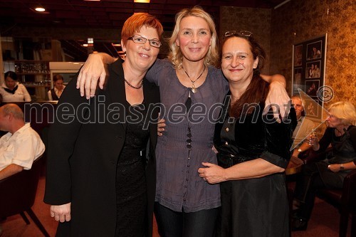 Darja Reichman, igralka, Mirjam Drnovšček, direktorica Prešernovega gledališča Kranj in Marinka Poštrak, umetnostna vodja Prešernovega gledališča Kranj, dramaturginja