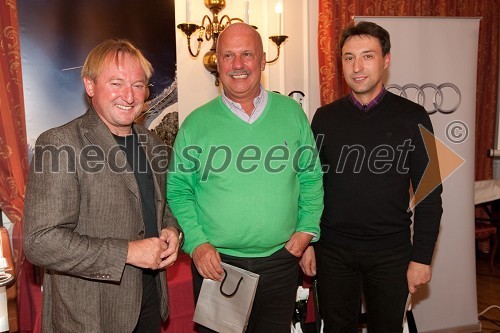 Bojan Križaj, Erwin Reichl  in Boštjan Luznar, vodja golf igrišča Bled