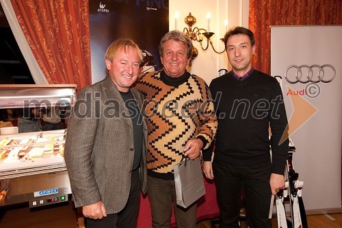 Bojan Križaj, Anton Gogala in Boštjan Luznar, vodja golf igrišča Bled