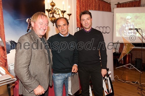 Bojan Križaj, 	Franc Preskar in Boštjan Luznar, vodja golf igrišča Bled