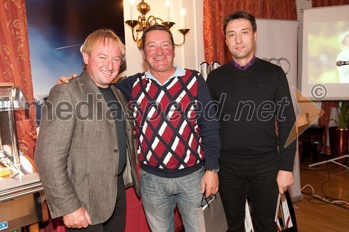 Bojan Križaj, 	Gregor Vidmar in Boštjan Luznar, vodja golf igrišča Bled